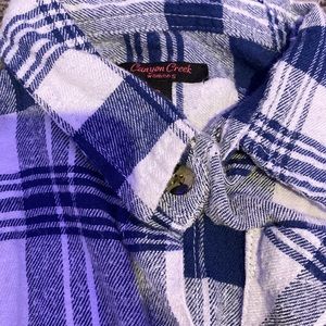 blue button down flannel size small